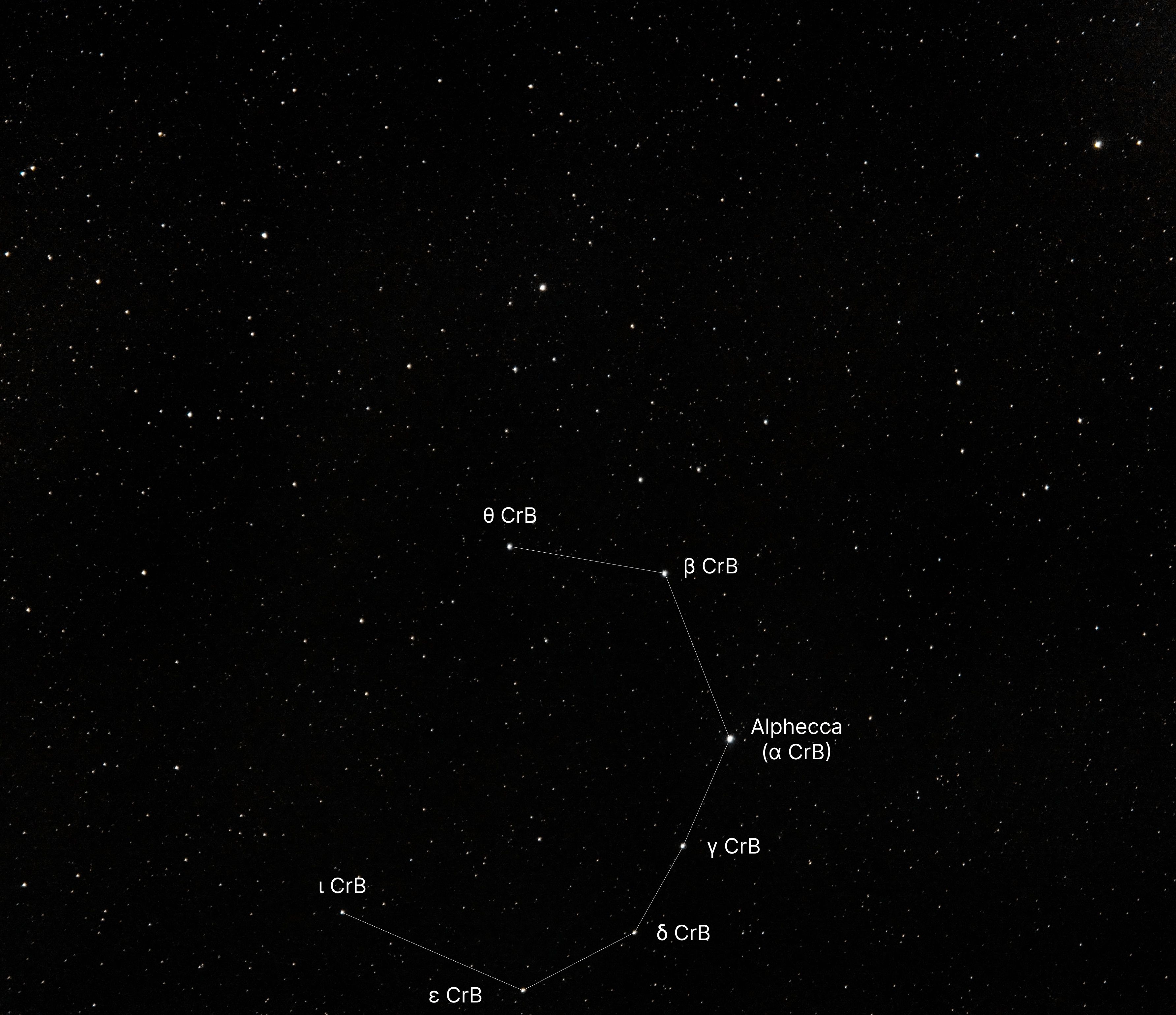 Corona Borealis — constellation labels