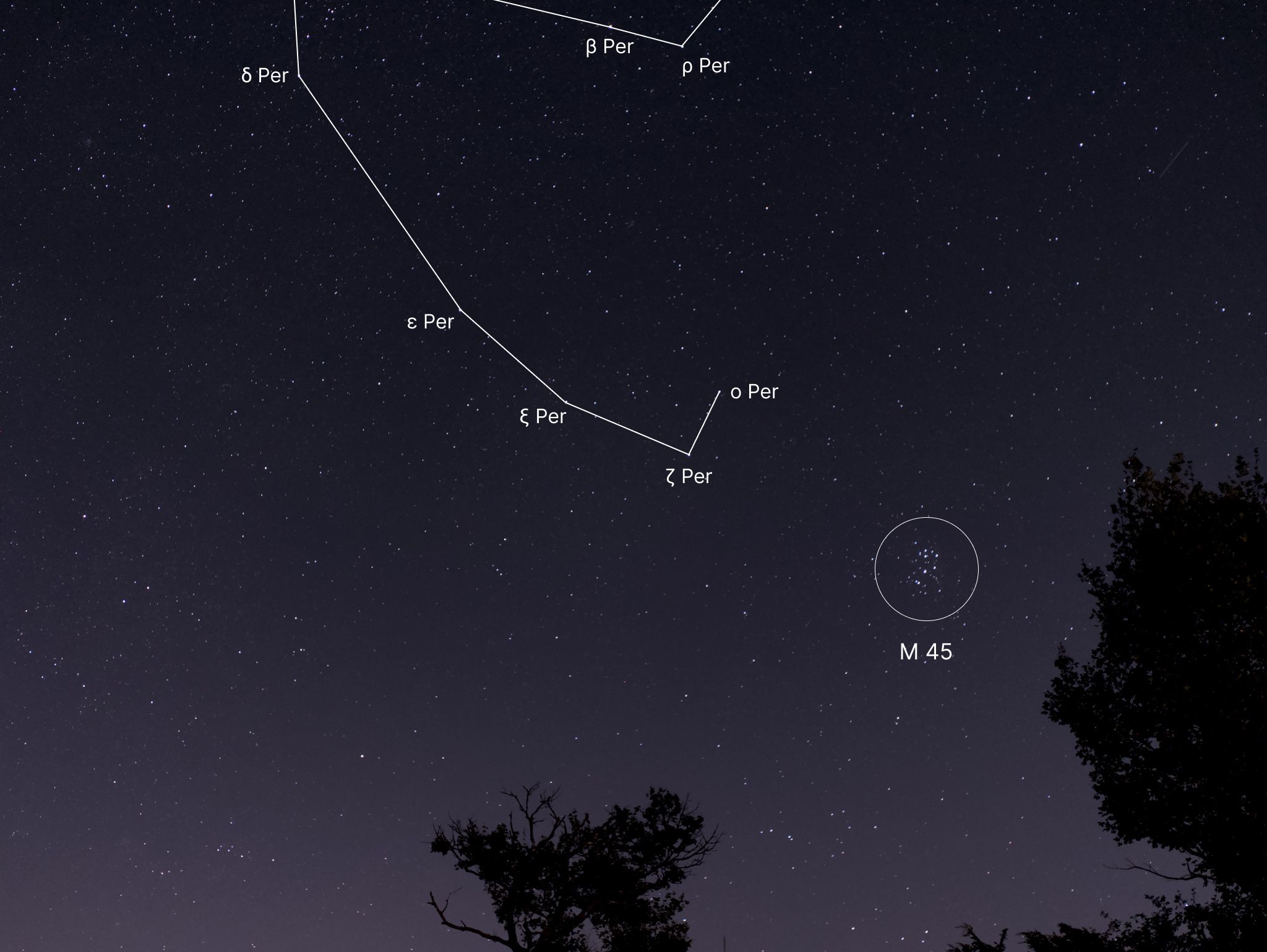 The Pleiades — constellation labels