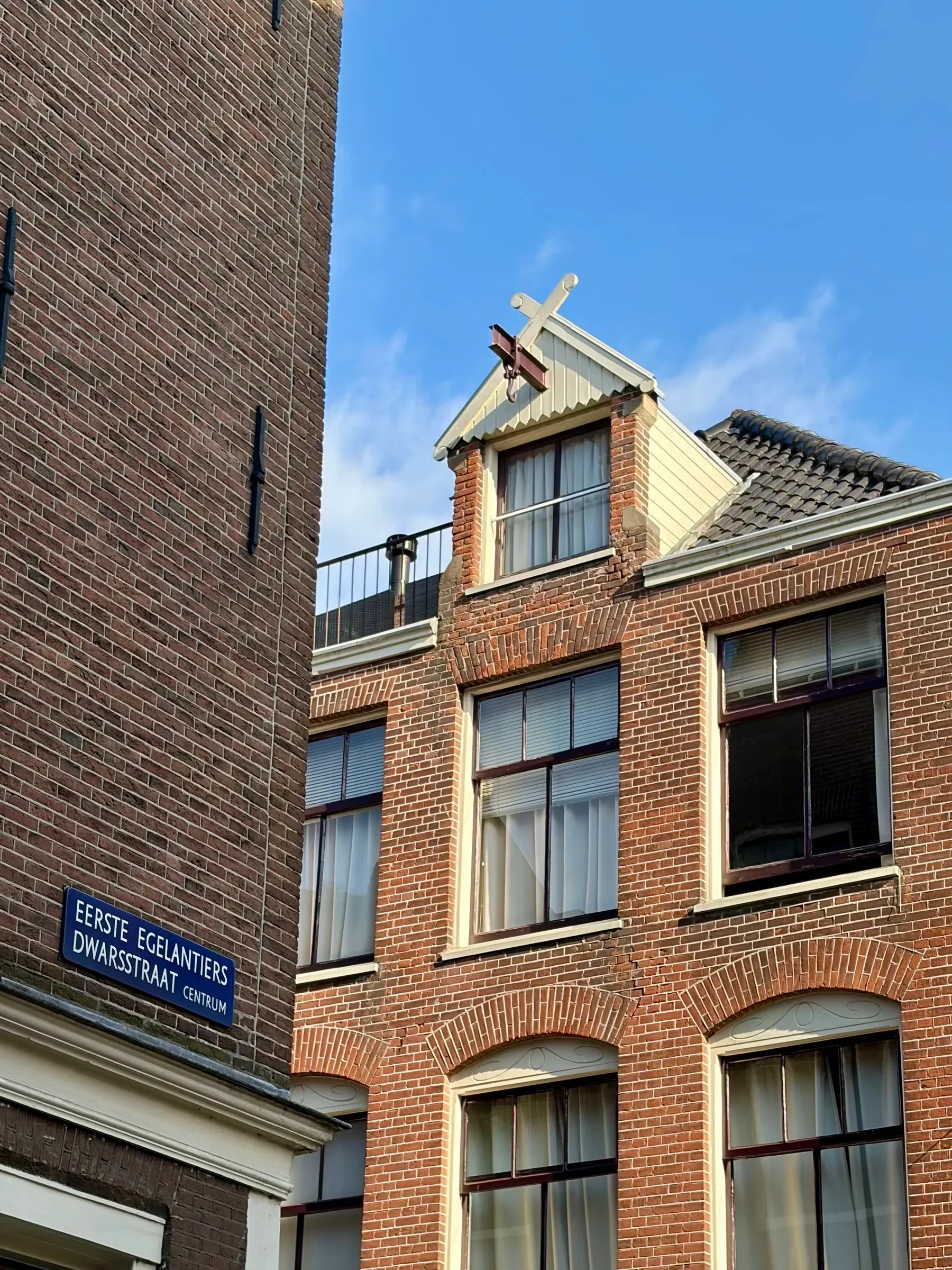 Jordaan street scene with brick facades