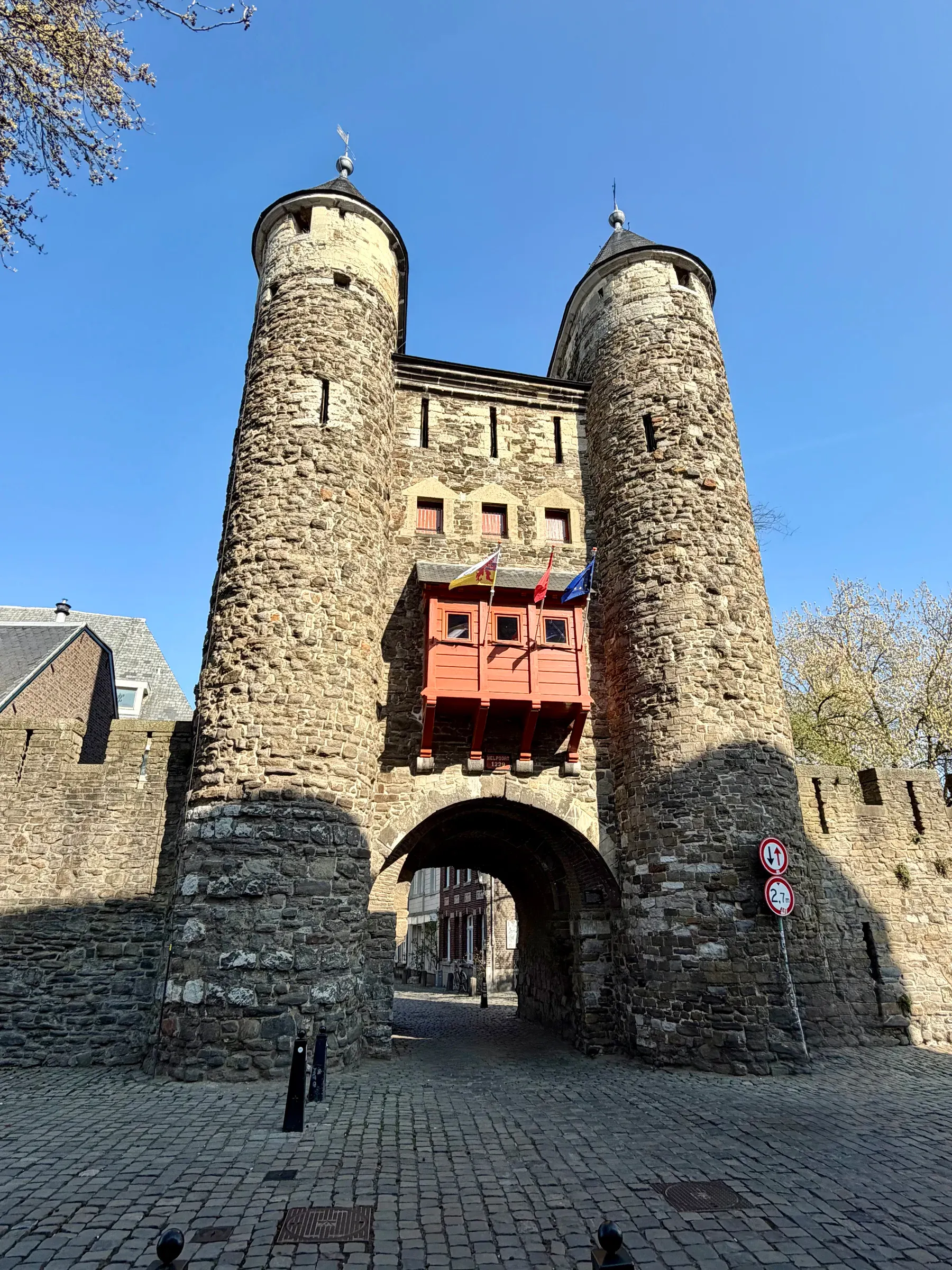 Helpoort gate and city wall in Maastricht